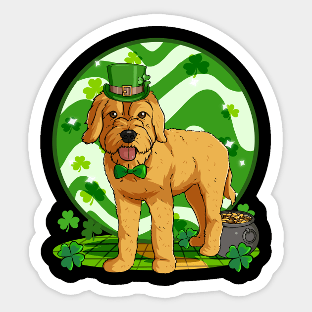 Goldendoodle Dog St Patricks Day Leprechaun Sticker by Noseking